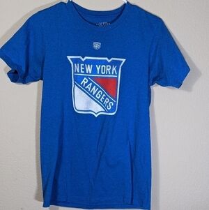 New York Rangers Hockey Blue Soft T-shirt by Old Time Hockey